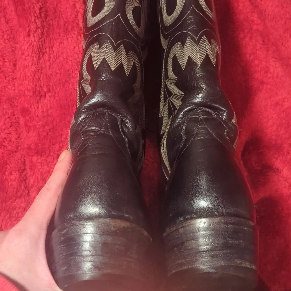 Rios of Mercedes Dark Leather Western Boots - Picture 4 of 9